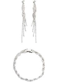 Bracelet, boucles d'oreilles (Ens. 3 pces.), bpc bonprix collection