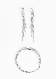 Bracelet, boucles d'oreilles (Ens. 3 pces.), bpc bonprix collection