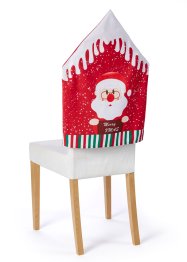 Lot de 4 housses de chaise avec Père Noël et toit enneigé, bpc living bonprix collection