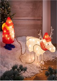 Figurine déco LED Père Noël avec renne, bpc living bonprix collection