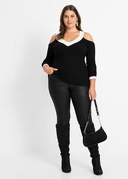 T-shirt en maille avec épaules dénudées, BODYFLIRT boutique