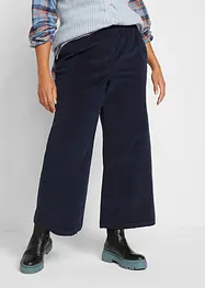 Pantalon large en velours côtelé avec taille haute élastiquée, longueur cheville, bonprix