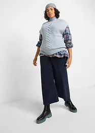 Pantalon large en velours côtelé avec taille haute élastiquée, longueur cheville, bonprix