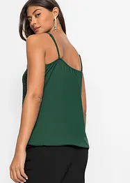 Top à bretelles fines et sequins, matière douce, bonprix