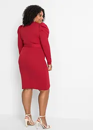 Robe midi en crêpe texturé avec ceinture, bonprix