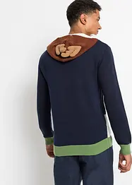 Pull à capuche avec motif de Noël en polyester recyclé, bonprix