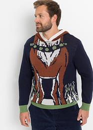 Pull à capuche avec motif de Noël en polyester recyclé, RAINBOW