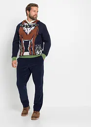 Pull à capuche avec motif de Noël en polyester recyclé, bonprix