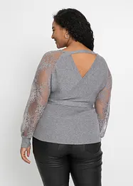 Pull avec dentelle, bonprix