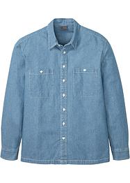 Chemise en jean manches longues forme courte, Loose Fit, RAINBOW
