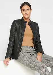 Veste en cuir nappa d'agneau, bonprix