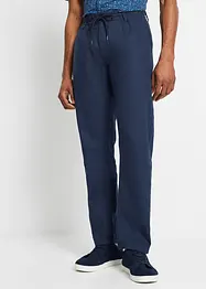 Pantalon chino en lin majoritaire avec taille extensible Regular Fit, Straight, bonprix