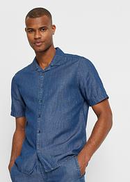 Chemise en jean avec Lyocell et lin, manches courtes, John Baner JEANSWEAR
