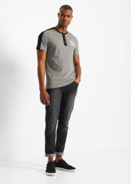 T-shirt col Henley Slim Fit, manches courtes, John Baner JEANSWEAR