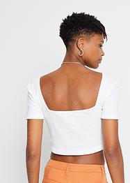 T-shirt côtelé avec décolleté cœur, RAINBOW