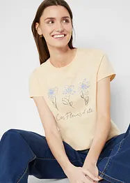Lot de 2 T-shirts basiques avec imprimé, bonprix