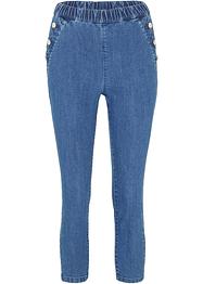 Jean confort extensible 7/8 avec taille confortable et boutons décoratifs, bpc bonprix collection
