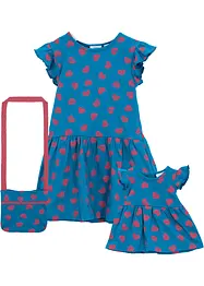 Robe fille en jersey de coton + sac + robe de poupée (ens. 3 pces.), bonprix