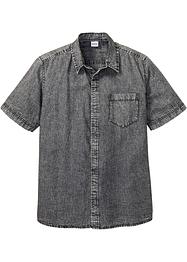 Chemise en jean effet délavé, manches courtes, John Baner JEANSWEAR