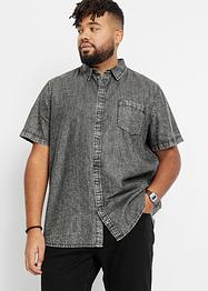 Chemise en jean effet délavé, manches courtes, John Baner JEANSWEAR