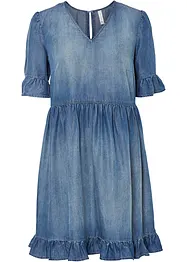 Robe en jean avec volants en Lyocell, bonprix