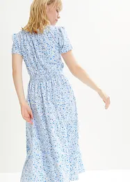 Robe midi en jersey de coton avec large smock à la taille, bonprix