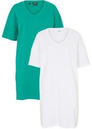 Lot de 2 robes T-shirt avec décolleté en V, oversize, bpc bonprix collection