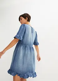 Robe en jean avec volants en Lyocell, bonprix