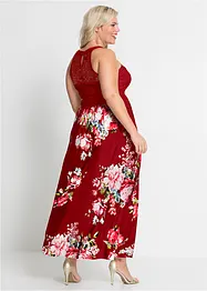 Robe longue estivale avec imprimé floral et empiècement dentelle, bonprix