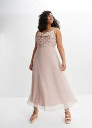 Robe longue avec perles appliquées, bonprix