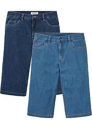 Lot de 2 bermudas longs en jean extensible, Regular Fit, John Baner JEANSWEAR