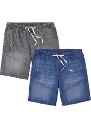 Lot de 2 bermudas taille extensible, Regular Fit, RAINBOW