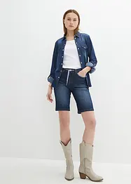 Bermuda en jean, coupe slim, taille mi-haute, bonprix