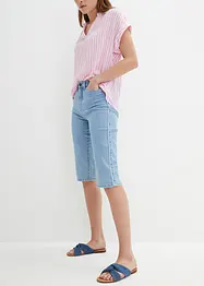 Bermuda slim en jean, taille haute, bonprix