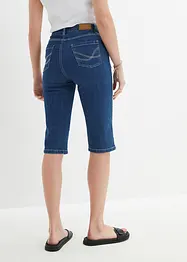 Bermuda slim en jean, taille haute, longueur genou, bonprix