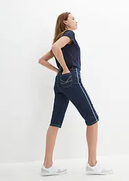 Bermuda slim en jean, taille haute, longueur genou, bonprix