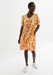 Robe-tunique tissée avec détails en dentelle et manches ballon, longueur genou, bpc bonprix collection