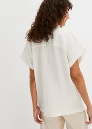 Blouse en mousseline avec patte de boutonnage et poche, bonprix