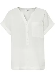 Blouse en mousseline avec patte de boutonnage et poche, bonprix