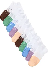 Lot de 10 paires de socquettes en coton majoritaires, bonprix