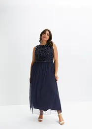 Robe longue avec perles appliquées, bonprix