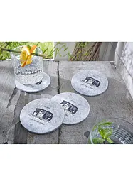 Lot de 6 sous-verres avec motif camping-car, bonprix