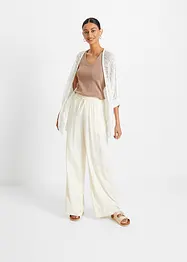 Gilet long en maille ajourée, bonprix