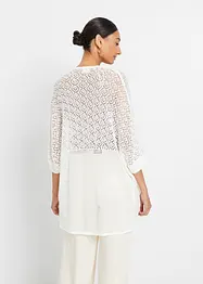 Gilet long en maille ajourée, bonprix