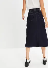 Jupe midi en jean extensible légèrement évasée avec taille confortable, bpc bonprix collection