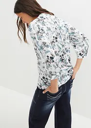 Blouse froissée, manches 3/4 retroussables, bonprix