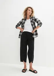 Pantalon en lin majoritaire, longueur cheville et taille confortable, Loose Fit, bonprix