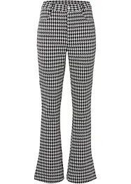 Pantalon jacquard avec fente et motif pied-de-coq, bonprix