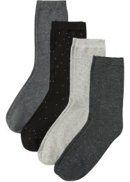 Lot de 4 paires de chaussettes avec coton en fil texturé, bpc bonprix collection