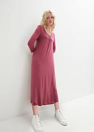 Robe longue légèrement trapèze en viscose, manches 3/4, bpc bonprix collection